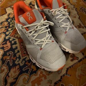 On Running Men's Athletic Shoes in Gray and Orange